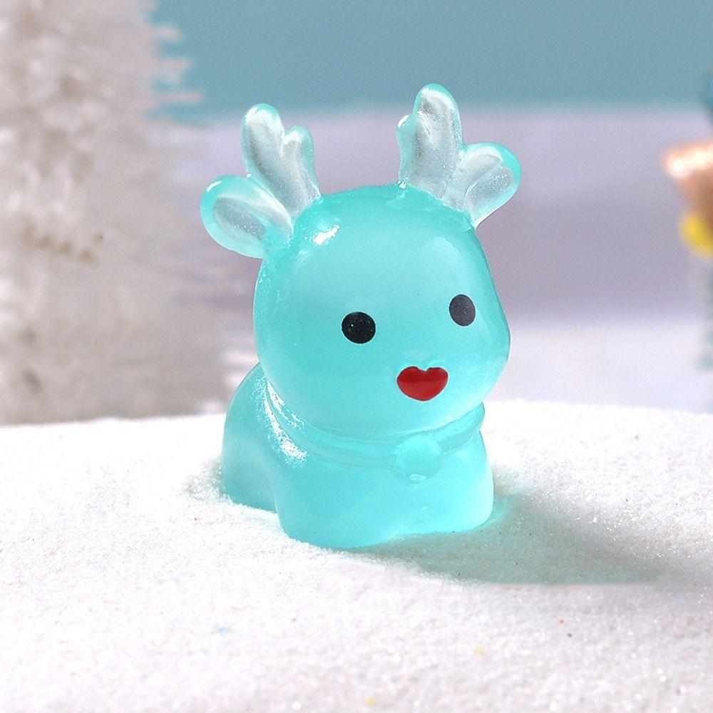 20pcs Resin Crafts Elk Miniature Figurines Cartoon Small Deer Statue Christmas Gift