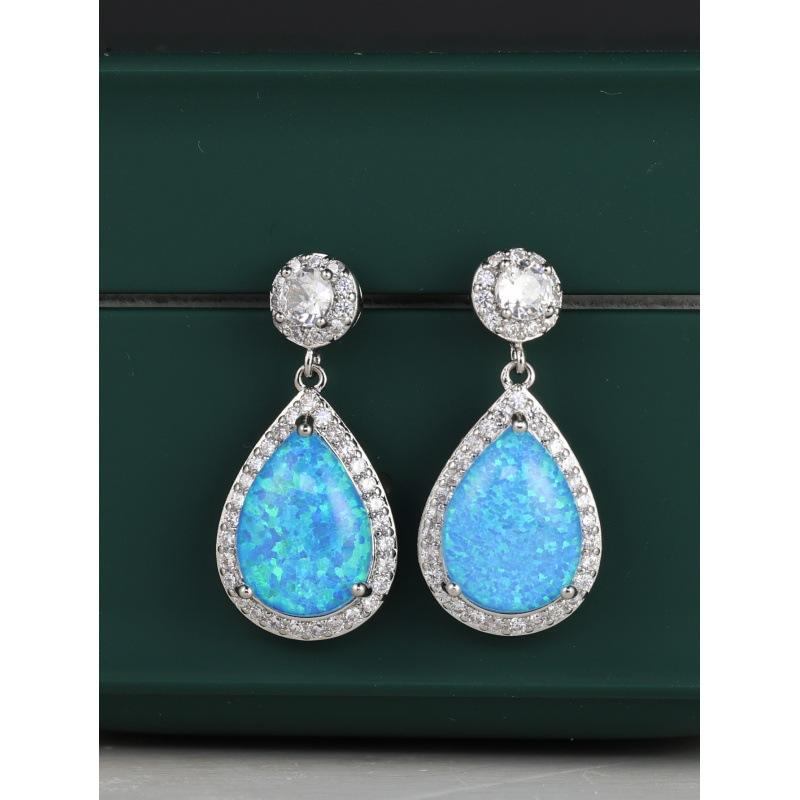 Hot Sale Opal Water Drop Earrings Temperament Versatile Water Drop Earrings Premium Retro Women s Jewelry