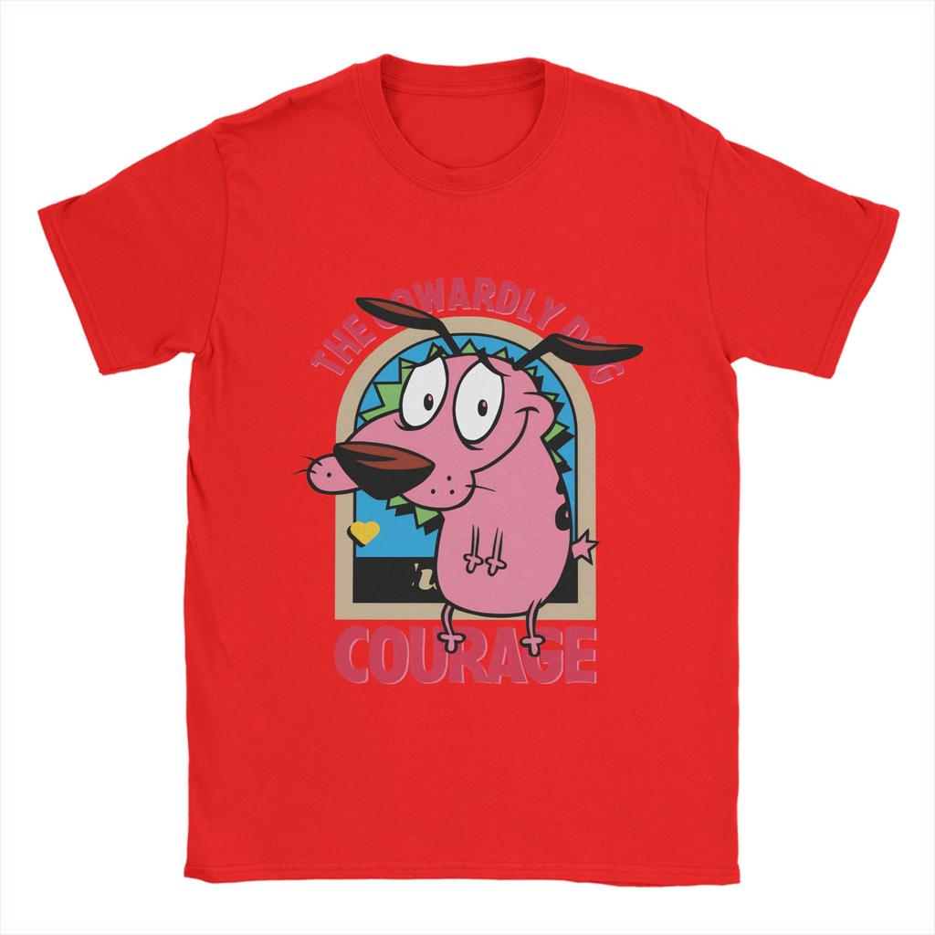 Casual T-Shirt Summer Courage Dog  Novelty T-Shirts  Cotton Tshirt for Men Y2K Basic Custom Logo Short Sleeve Clothes