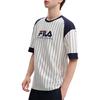 Fila Original American Color Block Breathable Striped Logo Print Fitted Short Sleeve T-Shirt Men Tops Cloud-White F11M439111F-WT
