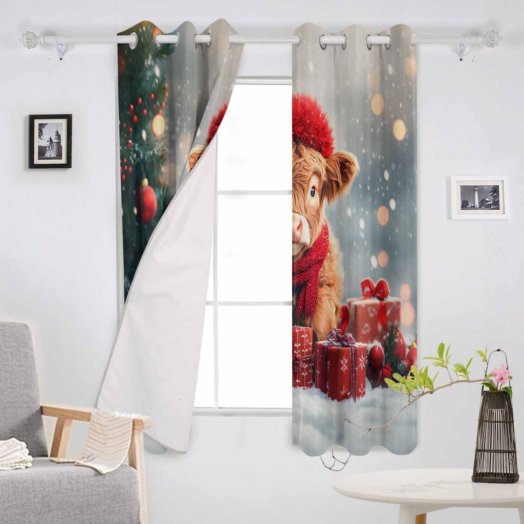 Christmas Tree Gift Yak Blackout Curtains For Living Room Bedroom Window Treatment Blinds Drapes Kitchen Curtains