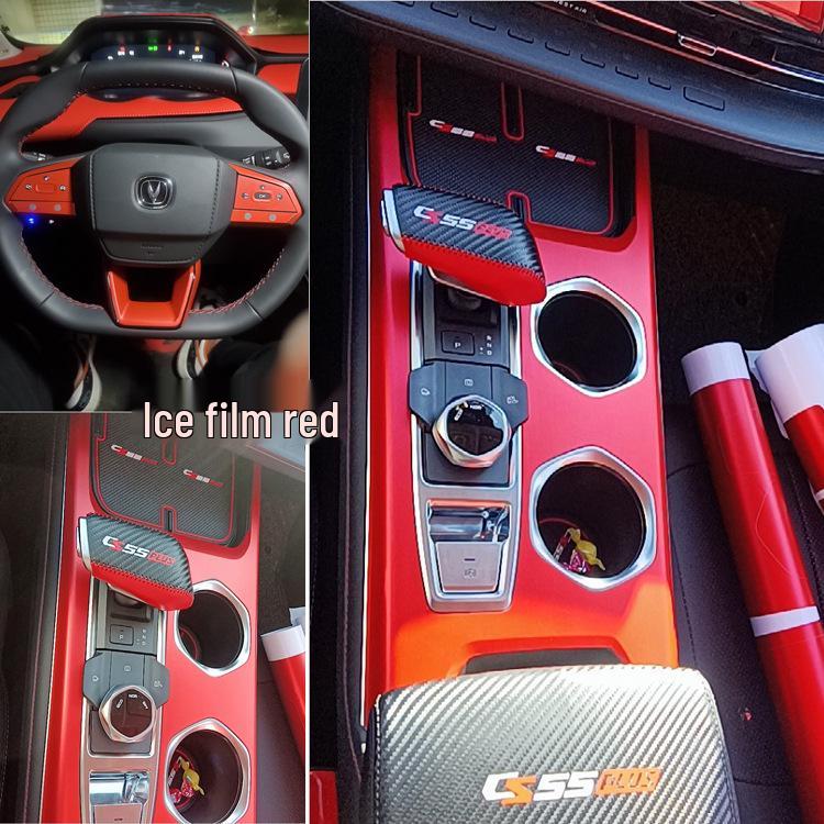 Carbon Fiber Interior Stickers for Changan CS55PLUS 2nd Gen: Gear & Console Trim