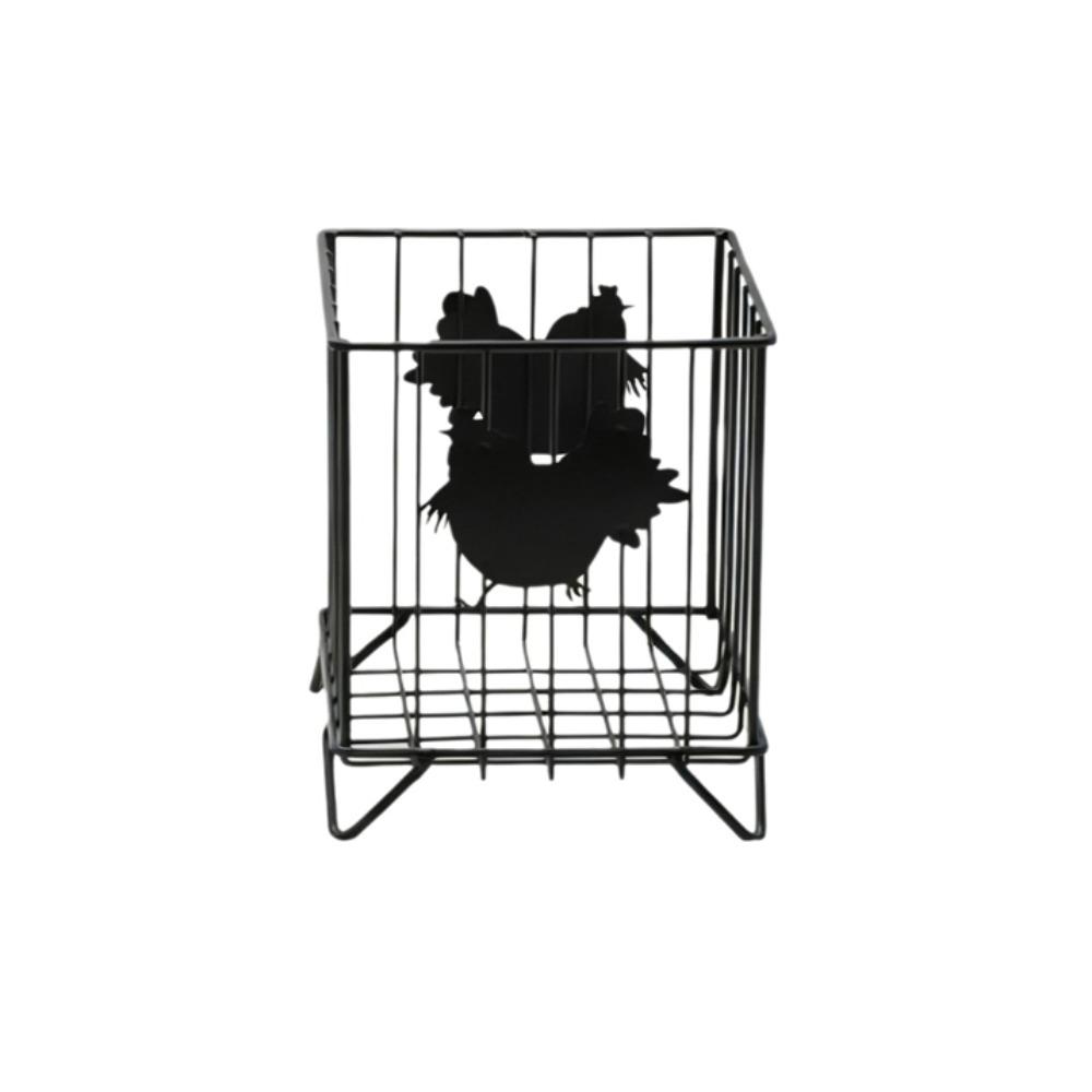 Rustic Hen Pattern Storage Basket Sturdy Candy Storage Basket Creative Food Storage Box  Kitchen чёрный