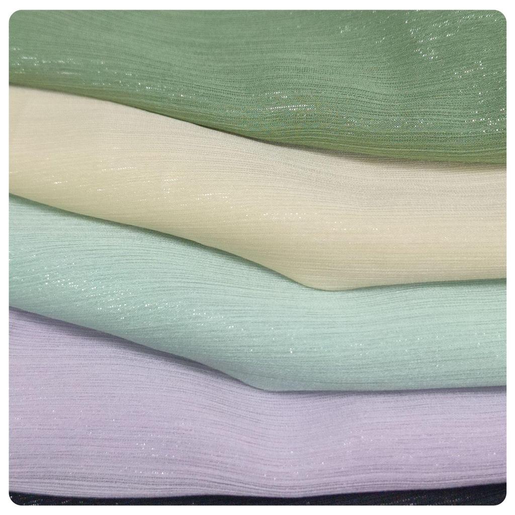 Silver Silk Crepe Skirt Fabric with Glittering Yarn - Lolita Chiffon Hanfu for Spring/Summer Women's Fashion