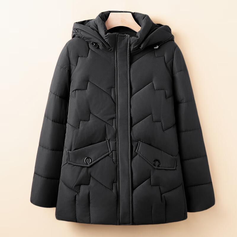 Moou Women's Hooded Fleece-Lined Winter Padded Coat