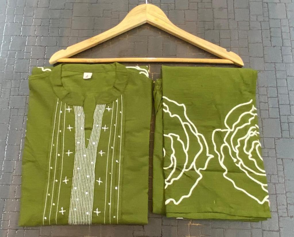 Women Beautiful Party Wear Cotton Kurta Pant Cord Set Indian Bollywood Designer Top Tunic Kurti