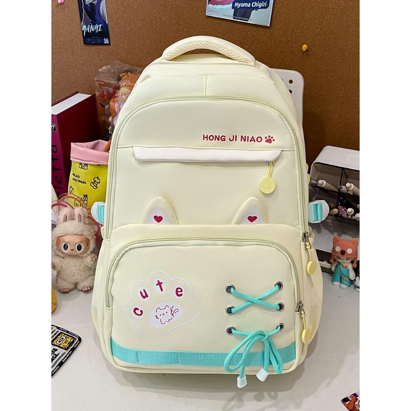 The new schoolbag is high-value, fresh and sweet, and the backpack is light for junior high school students to travel and large-capacity backpack.