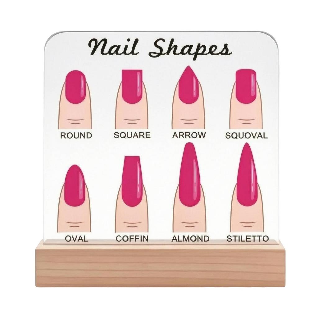 Tableau d'affichage de forme d'ongle Autoportant avec socle Manucure