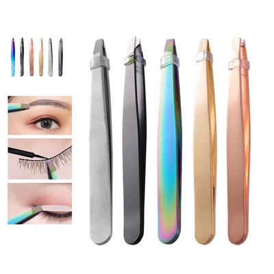 1PC Abgewinkelte Augenbraue Pinzette Edelstahl Gesicht Haar Entfernung Augenbraue Trimmer Wimpern Clip Kosmetische Schönheit Make-Up-Tool