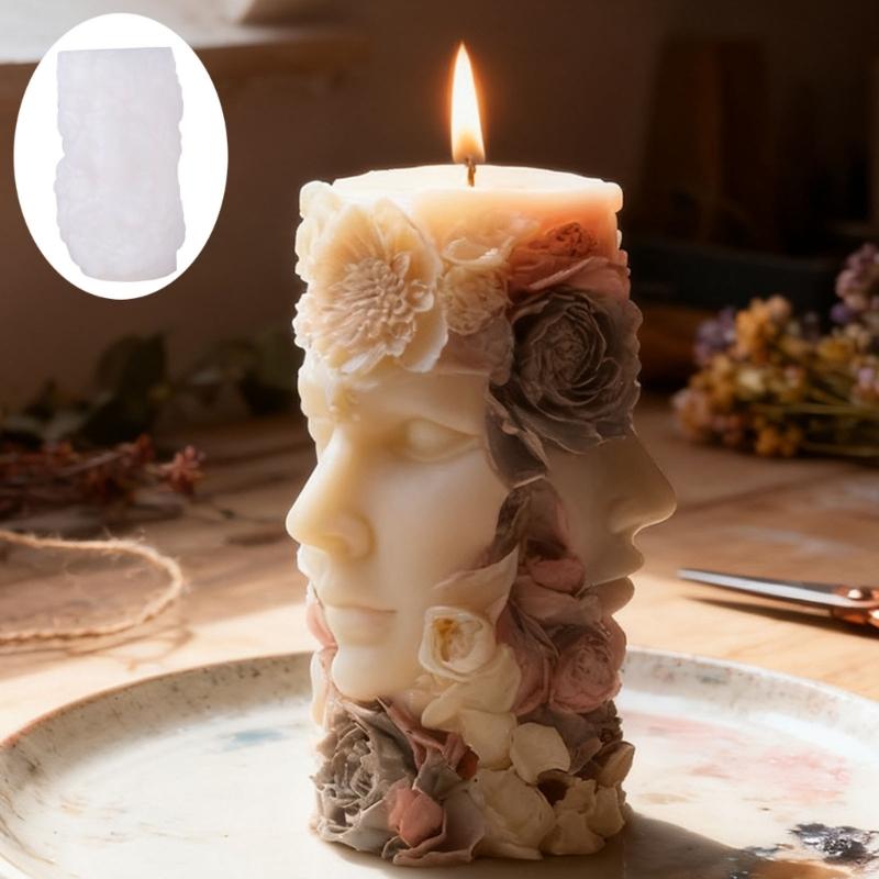 Goddess Embossed Cylindrical Silicone Molds Holiday Candle Silicone Mould For Resin Casting Making Candle Soap Chocolate