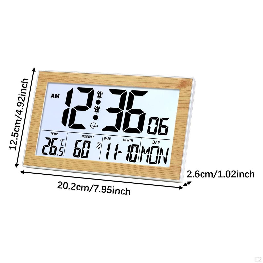 Digital Alarm Clock Bedside Table Timepiece Large Display Versatile Night Light Double Alarms Desk