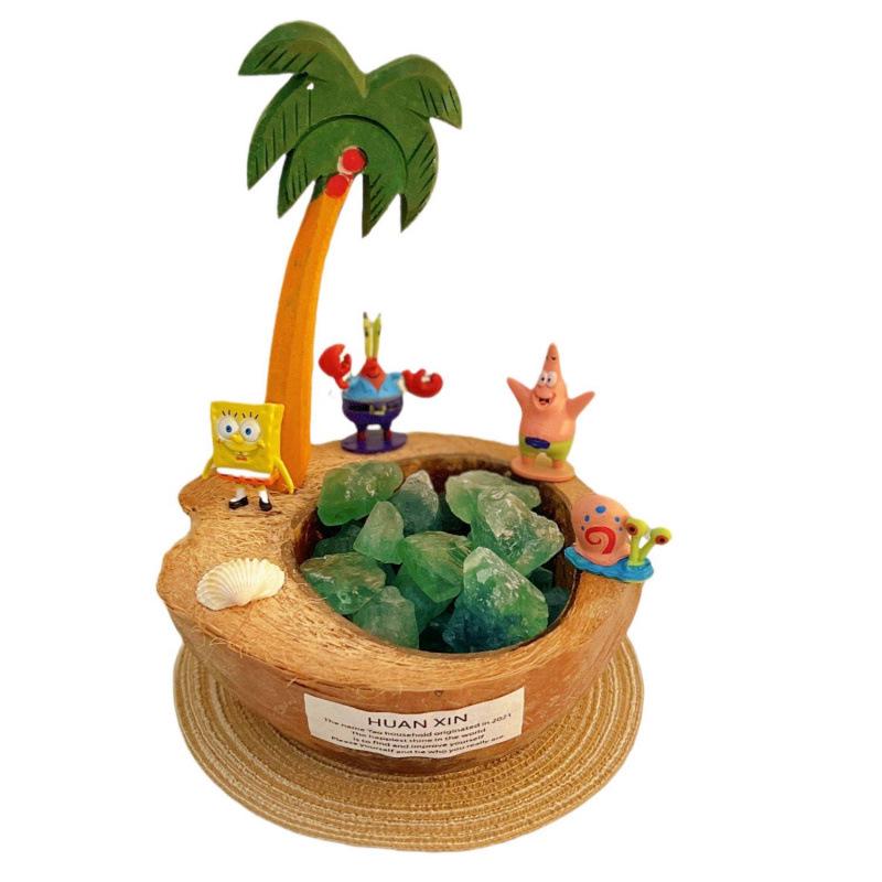 Coconut Tree Aroma Crystal Stone Gift Box - High-End Fragrance Diffuser Ornament for Birthdays