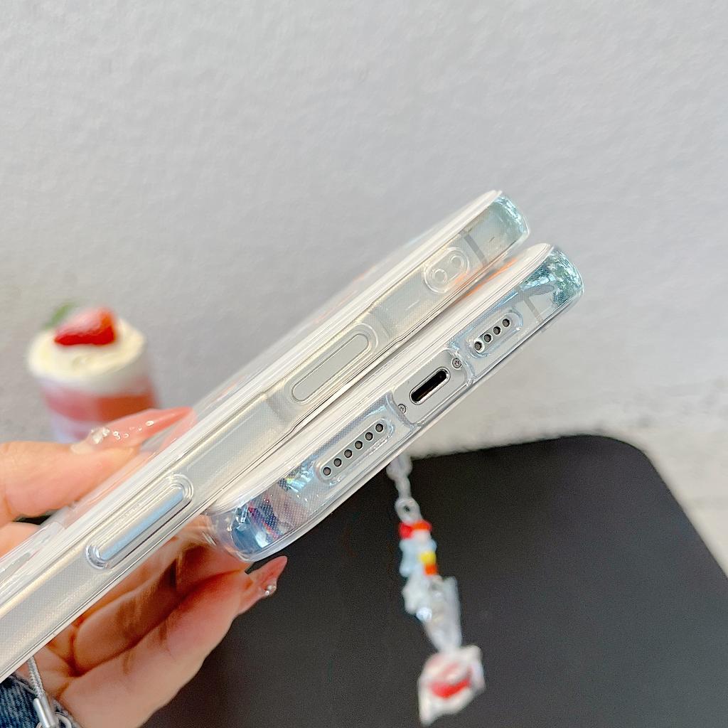 Cute Goldfish Water Ripples IMD Phone Case for iPhone 13 14 15 16 Pro Max Jelly Shell Cover Creative Fish Pendant Girly Gifts