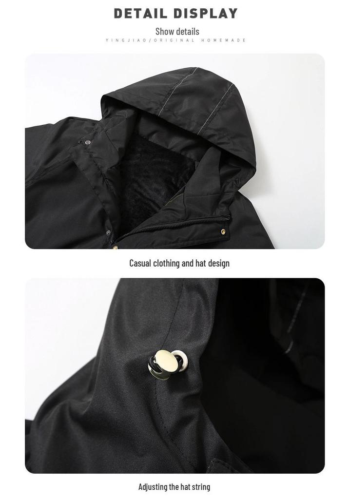2025 Men's Plus Size Velvet Thickened Casual Jacket - Trendy Loose Fit for Larger Sizes