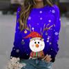 Women's Fashion Casual Long Sleeve Christmas Printed Neck Sweatshirt Top