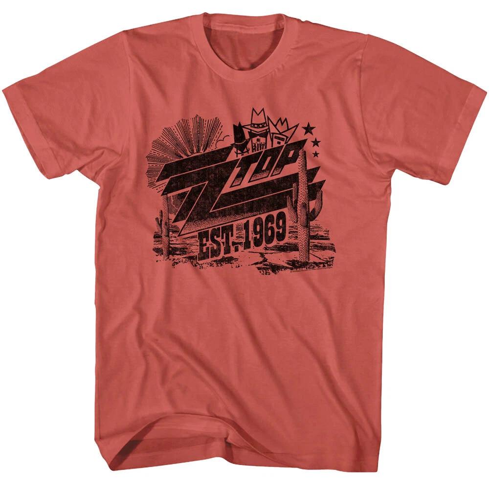 ZZ Top Texas Cactus 1969 Men s T Shirt Rock Band Concert Tour Merch M