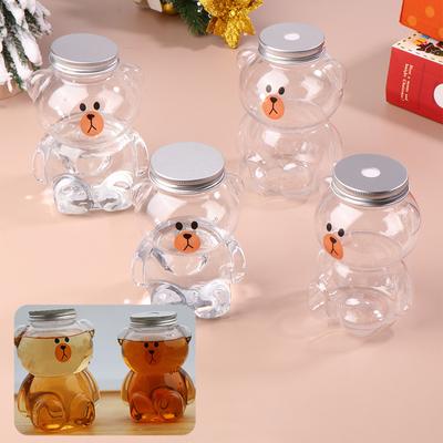 Roztomilá vánoční láhev na vodu s medvídkem Průhledná láhev na džusy a nápoje Láhev na mléčný čaj Láhev na kávu a džus Přenosný hrnek na pití