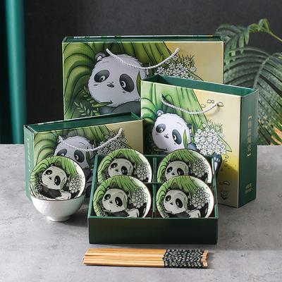 Kreatives Panda Geschirrset Cartoon Keramik Geschirr Geschenkbox