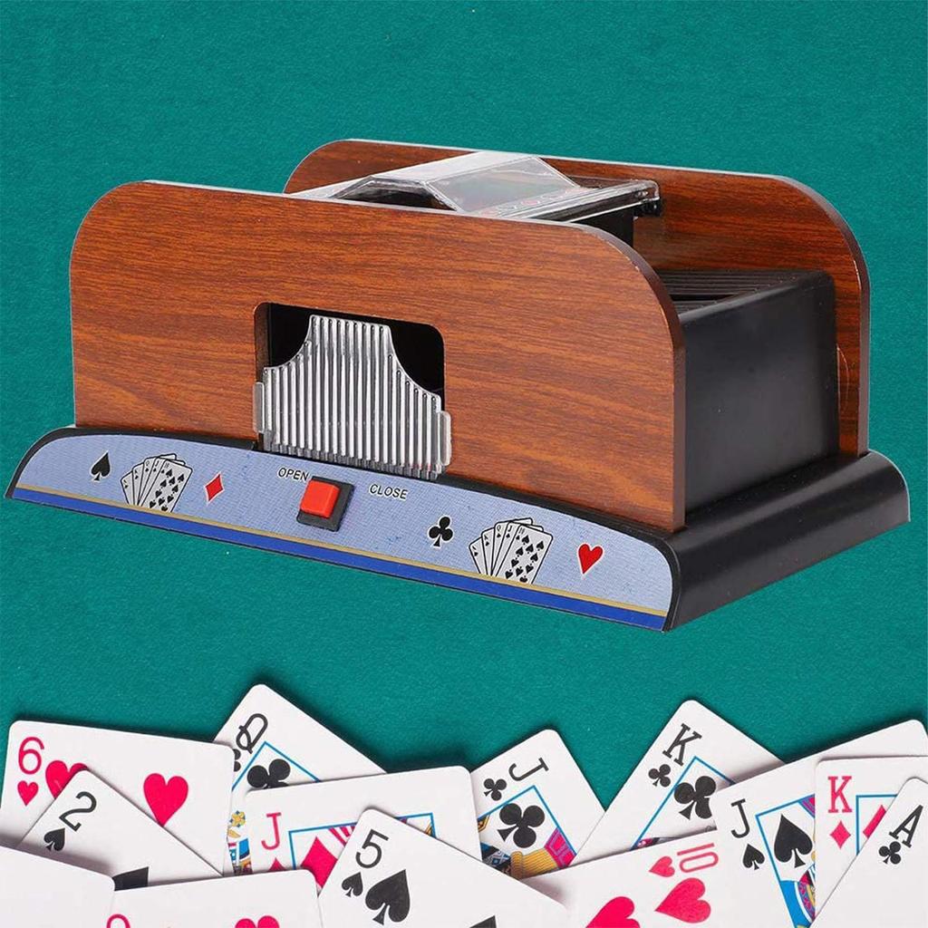 Battery Operated Automatic Card Shuffler for Poker, UNO, Blackjack and Texas Hold'em Portable Card Shuffler for Home Travel Party Casino Games
