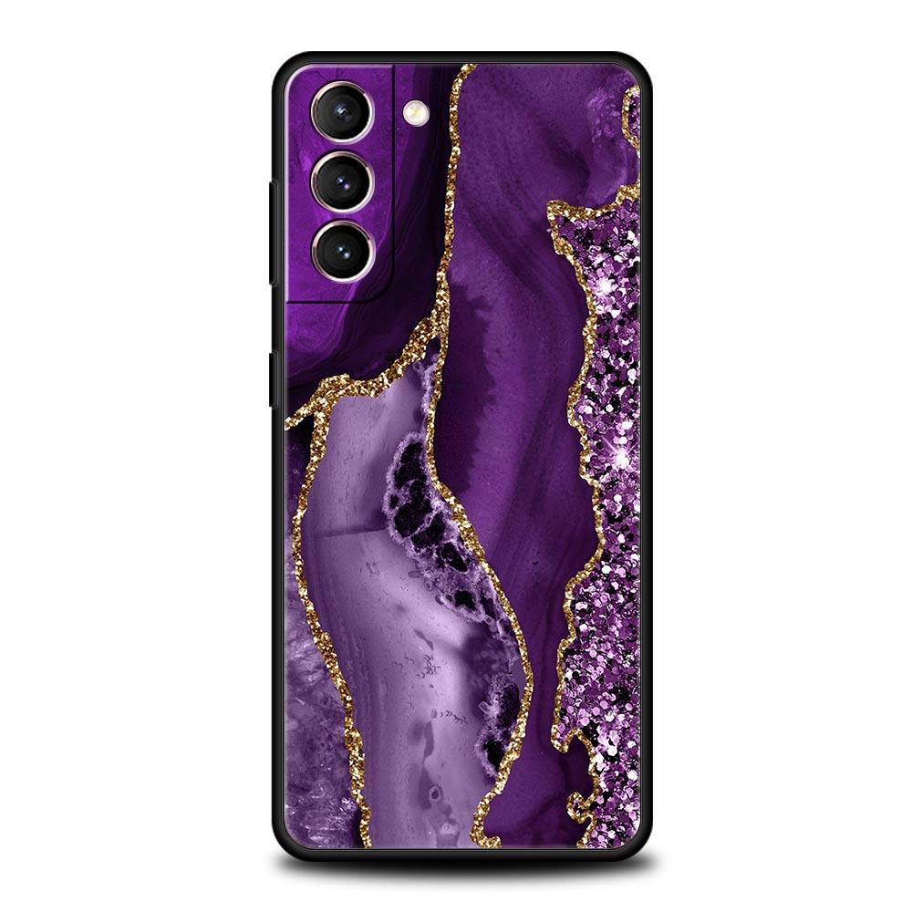 Marble Agate Pattern Phone Case For Samsung Galaxy S22 S21 S20 Ultra FE 5G S10E S10 S9 S24 Plus S23 Cover Silicone