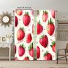 2 stuks, veelzijdige polyester transparante gordijnen voor huisdecoratie Charmante Waterverf Aardbei voor gebruik in slaapkamers en