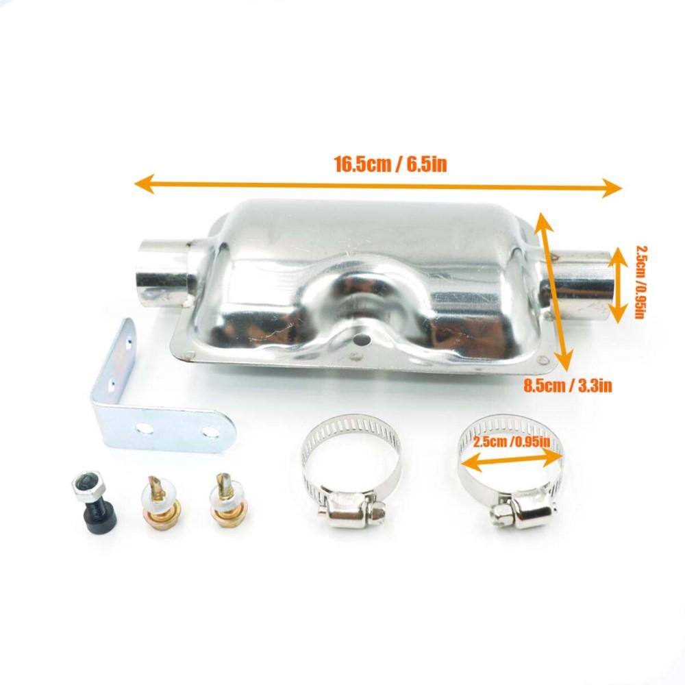 24mm Muffler Silencer Straight-through / S Curved Air Diesel Parking Heater Exhaust Pipe Stainless For Car Truck Camper VAN