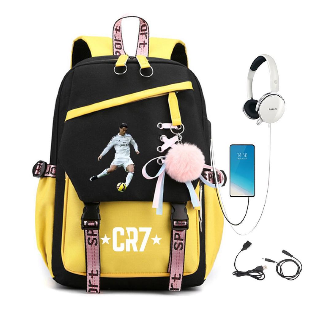 Large Capacity Schoolbag with Shoulder Strap; Student Three-piece Pencil Case Set