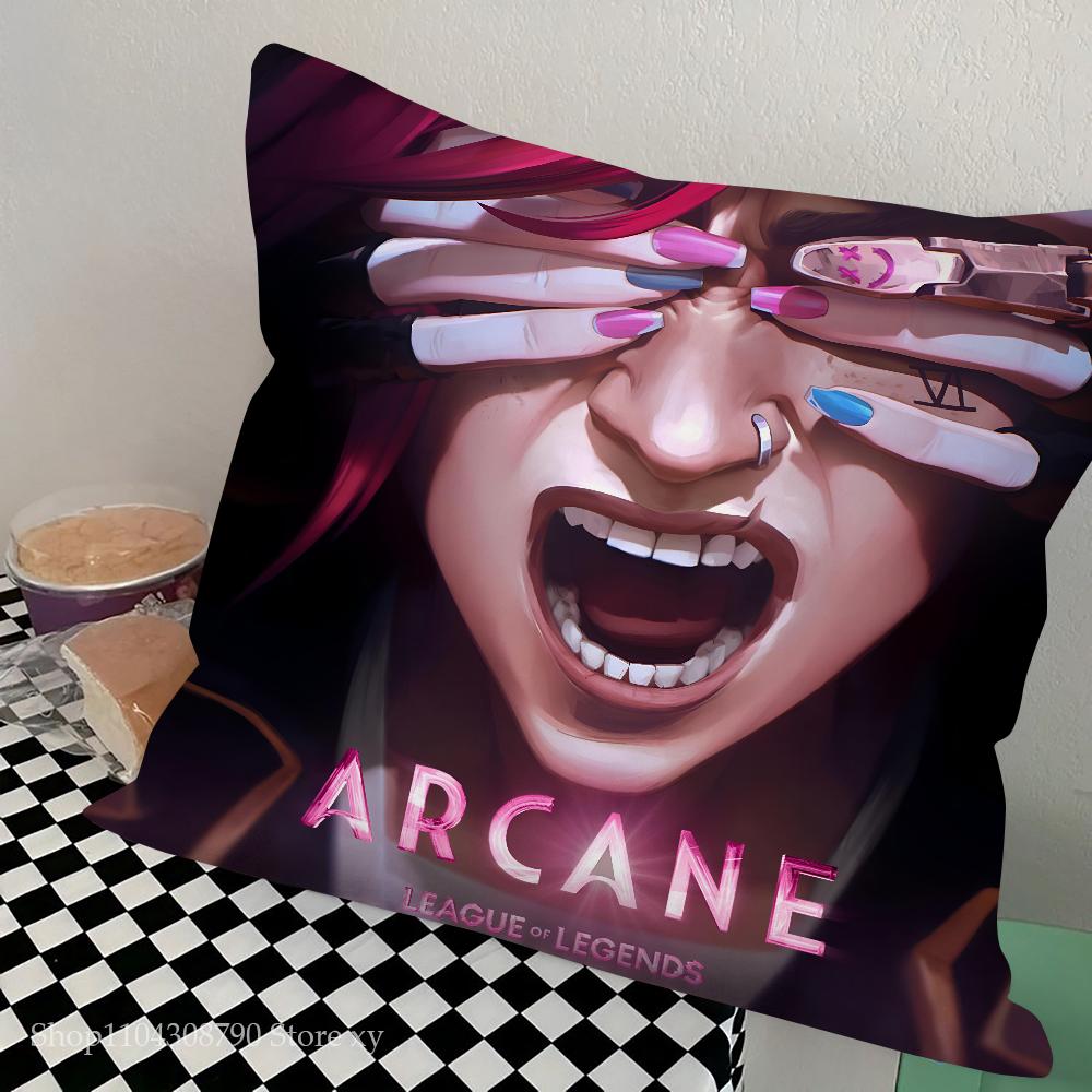 1Pc Cartoon A-Arcane 2 Vi J-Jinx Ekko Pillow Bedroom Sofa Leisure Comfort Cushion Car Living Room Home Decoration