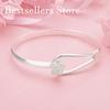 Luxury 925 Sterling Silver Exquisite Flower Open Bangle for Women, Fashionable Wedding Party Jewelry