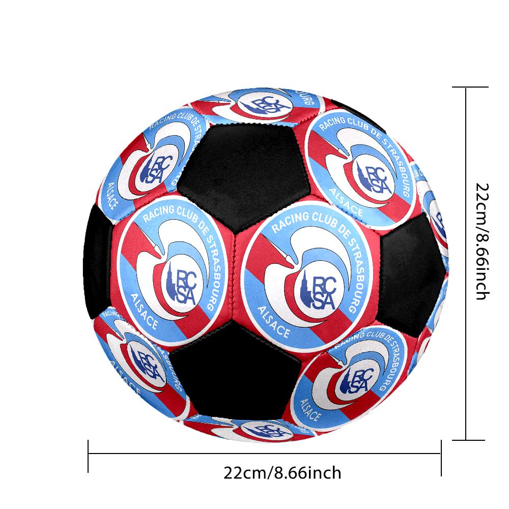 SIZE 5 RC Strasbourg Alsace Soccer Ball Colorful All Ages Machine Stitched PVC Competition Ready Durable High-Bounce