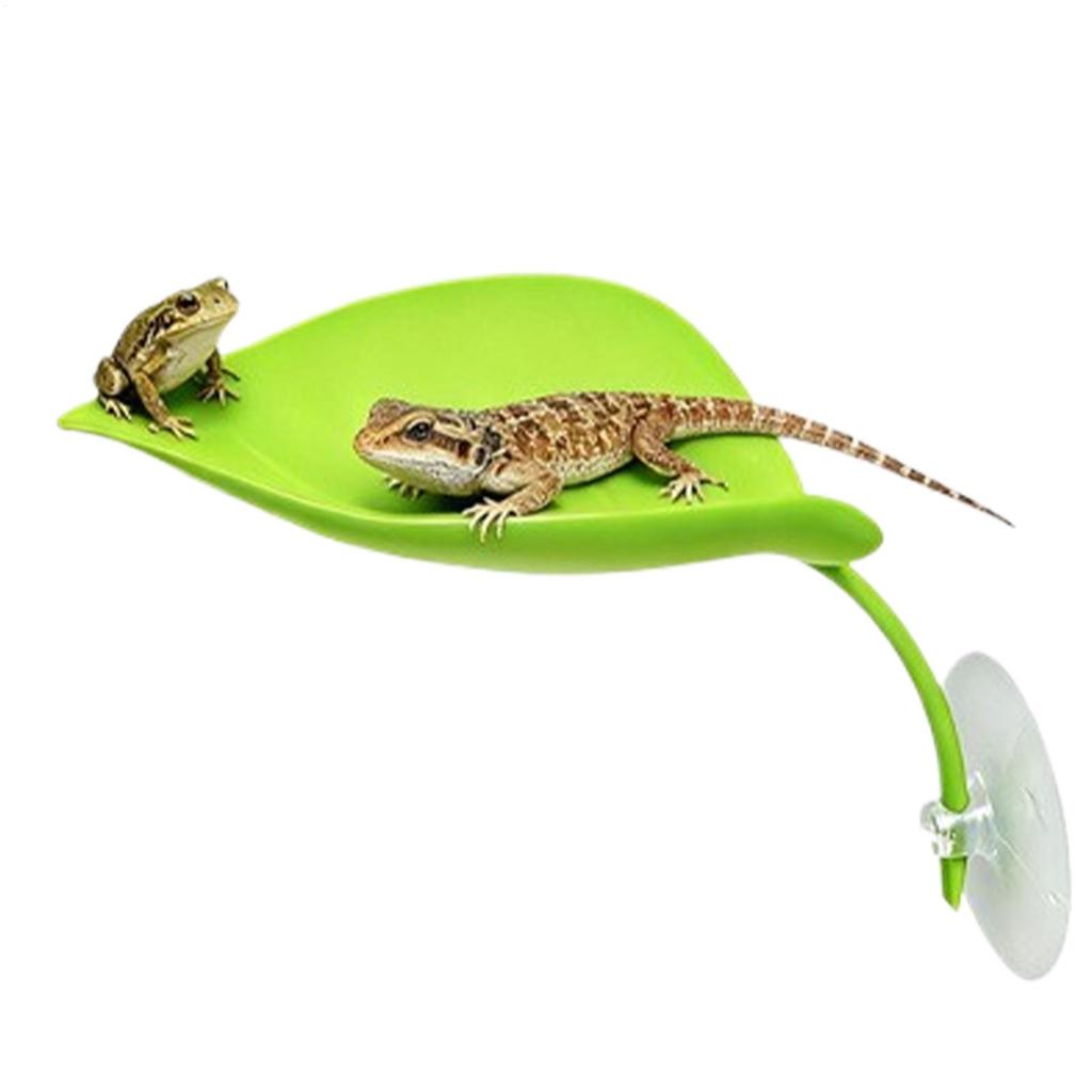 Frog Habitat Leaf Suction Cup Tank Terrarium Realistic Leaf Reptile Basking Area Resting Terrace for Geckos Frog Tank Decor