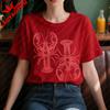 Lobster Print Vintage Tshirt Oneck Casual Fashion Summer Clothing Lobster Lover Gift Shirt Unisex Daily Life Cotton Short Sleev