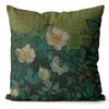 Art Oil Painting Pillow Cover Pastoral Forest Green Flower Home Light Luxury Pillow Sofa Car Bedside Cushion Cover