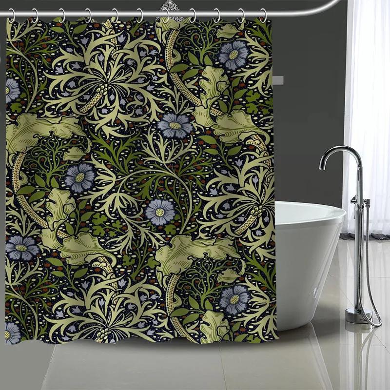 אמנות ויליאם מוריס דוגמה מותאמת אישית וילון אמבטיה פוליאסטר עמיד למים וילונות מקלחת עשה זאת בעצמך מסך אמבטיה וילון מודפס למקלחת
