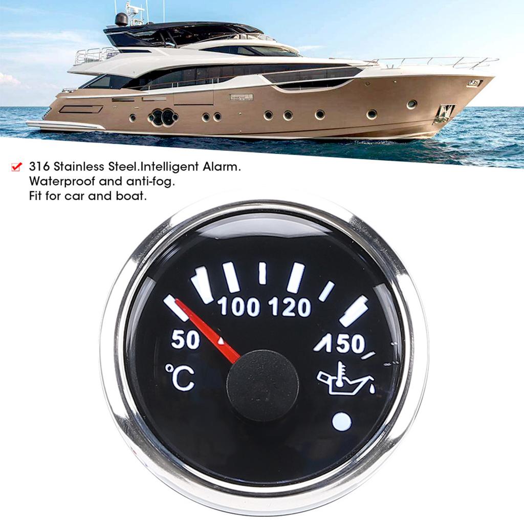 Oil Temperature Gauge 52mmCelsius2in Intelligent Alarm 316 Stainless Steel for Car Boat
