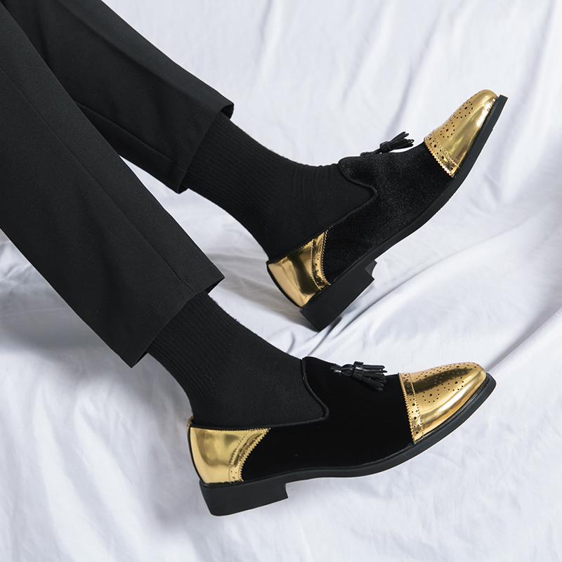 Fashion Suede Leather Shoes Men Casual Luxury Brand Handmade Penny Loafers Men Slip On Flats Driving Dress Shoes Black Green Moccasins