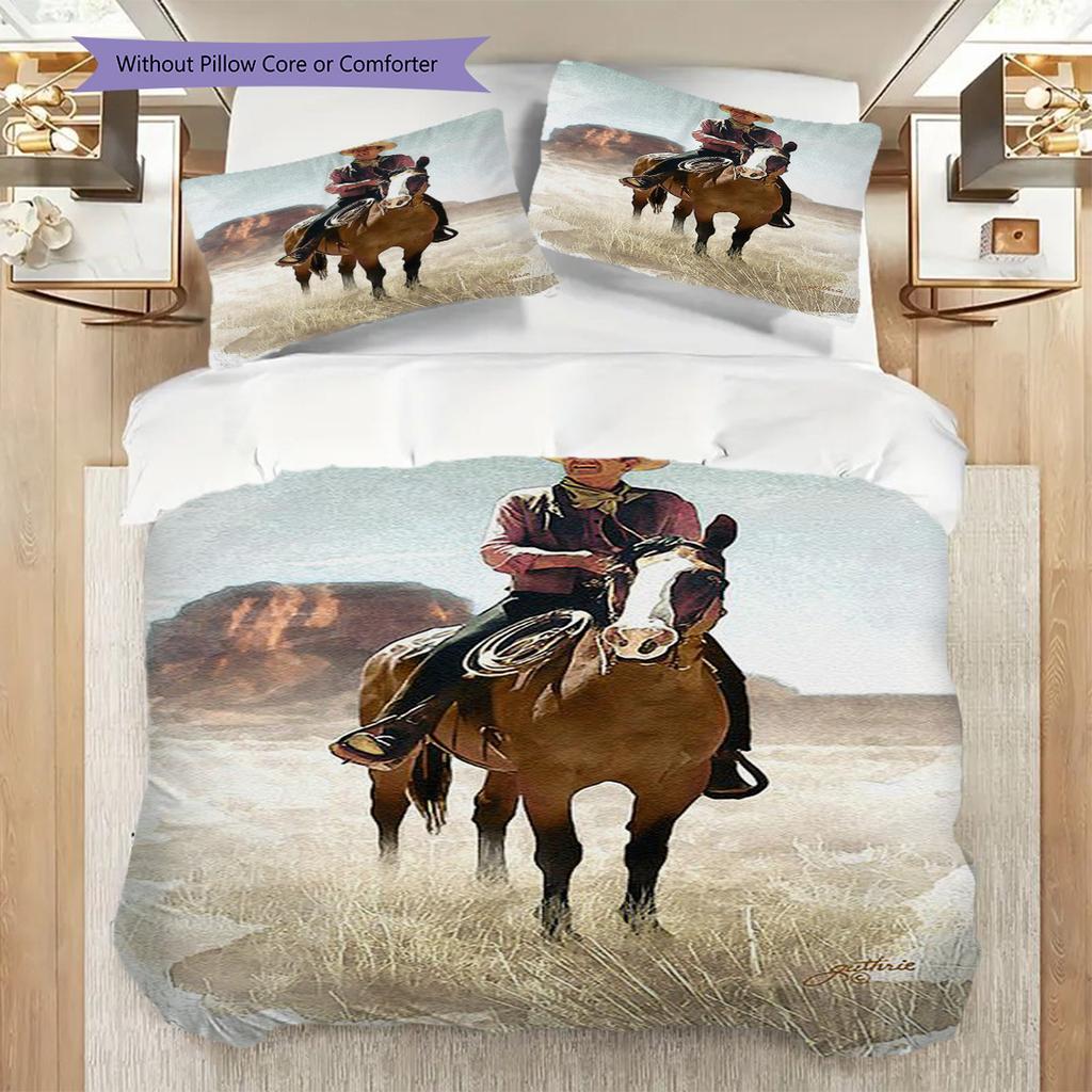 Cowboy Horseback Desert Bedding 1 Duvet Cover 2 Pillowcase Without Core Duvet Cover And Pillowcase Christmas Birthday Gift