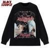 Black Source  ANIME MANGA VINTAGE WASH UNISEX TSHIRT  Octopus Men Harajuku TShirt Japanese Style