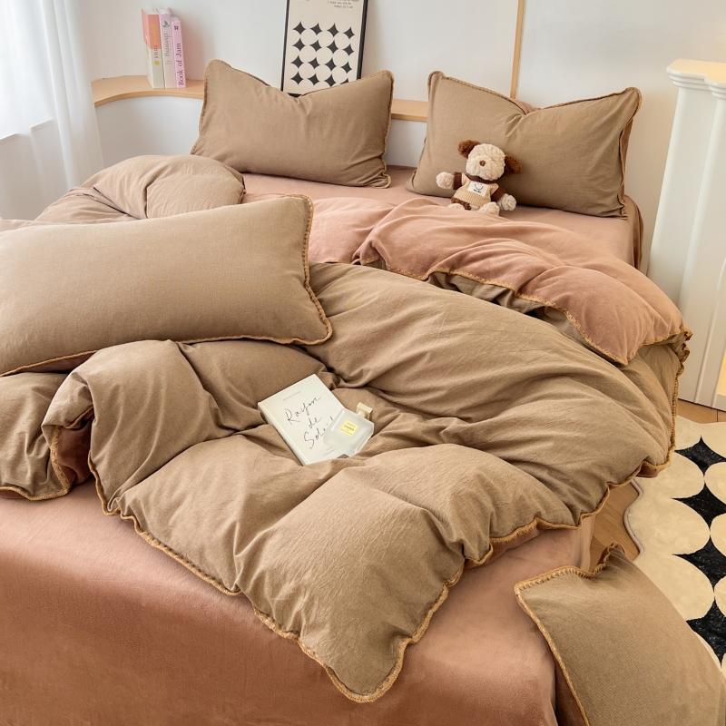 Winter Bedding Set Duvet Cover Set Ins Style A-Class 100% All Cotton Milk Velvet Cotton Velvet for Autumn Winter Soft and Warm