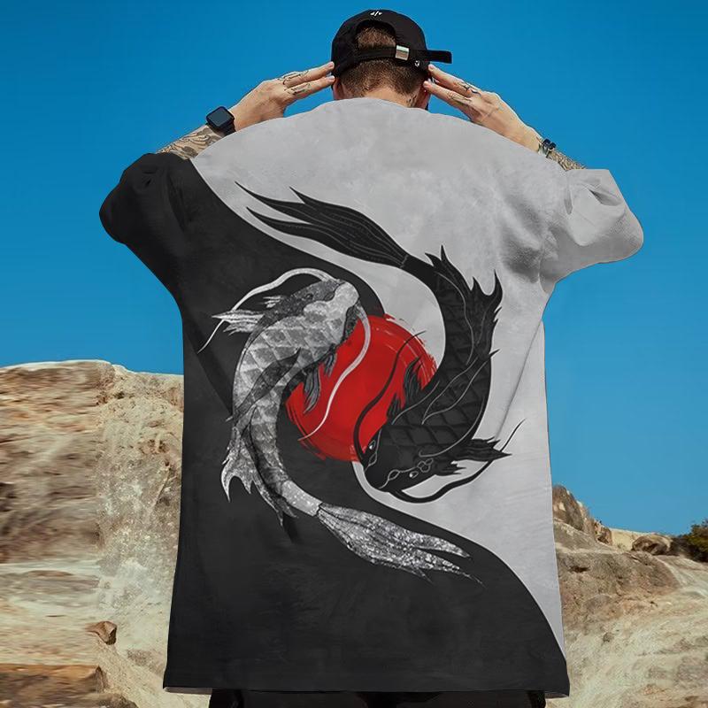 

Футболка с 3d принтом укиё для мужчин, летняя модная тенденция, мужская футболка с коротким рукавом, повседневные повседневные топы, уличные футболки большого размера в стиле хип-хоп