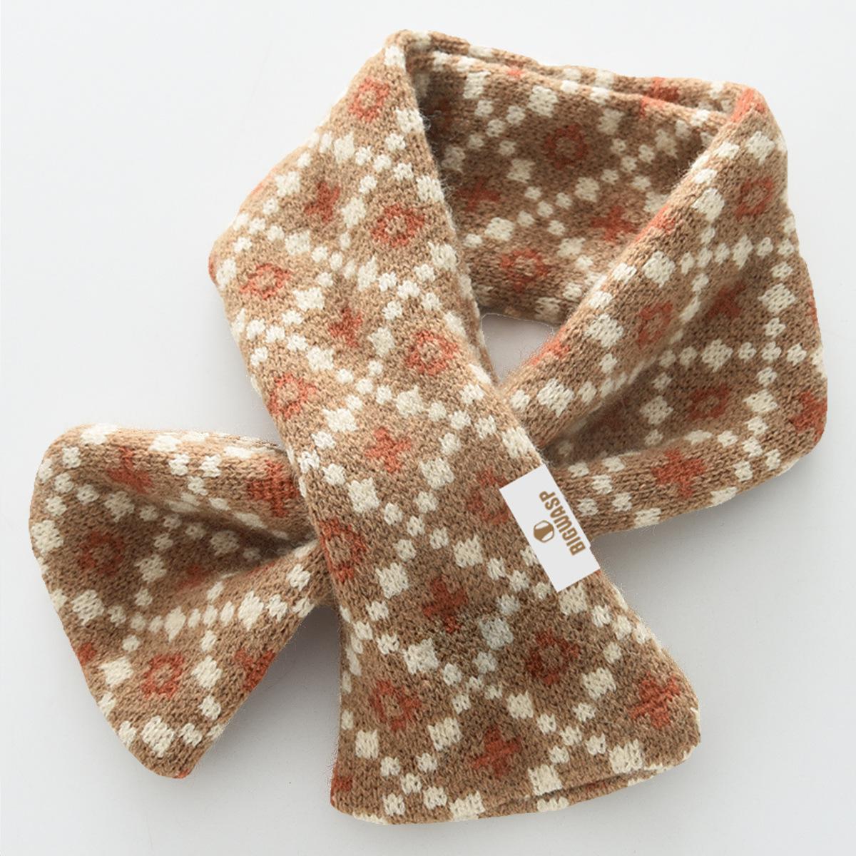

Kids Korean Style Warm Knit Scarf: Windproof, Cold Protection Neck Gaiter for Boys and Girls in Autumn/Winter 69*10cm (Suggested for ages 3-9) хакі