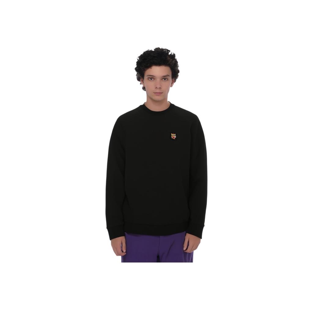 ONITSUKA TIGER Logo Embroidered Crew Neck Long Sleeve Sweatshirt Unisex Sweatshirt Black 2183B433-001