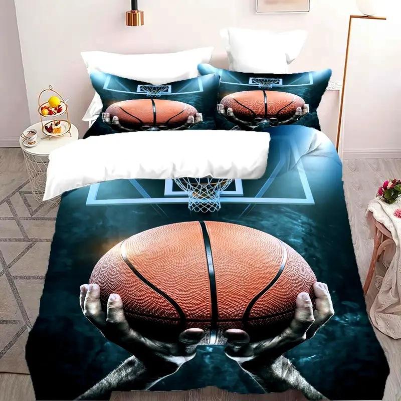 Basketball quilt cover bedding sports theme 3D digital printing three or four-piece set