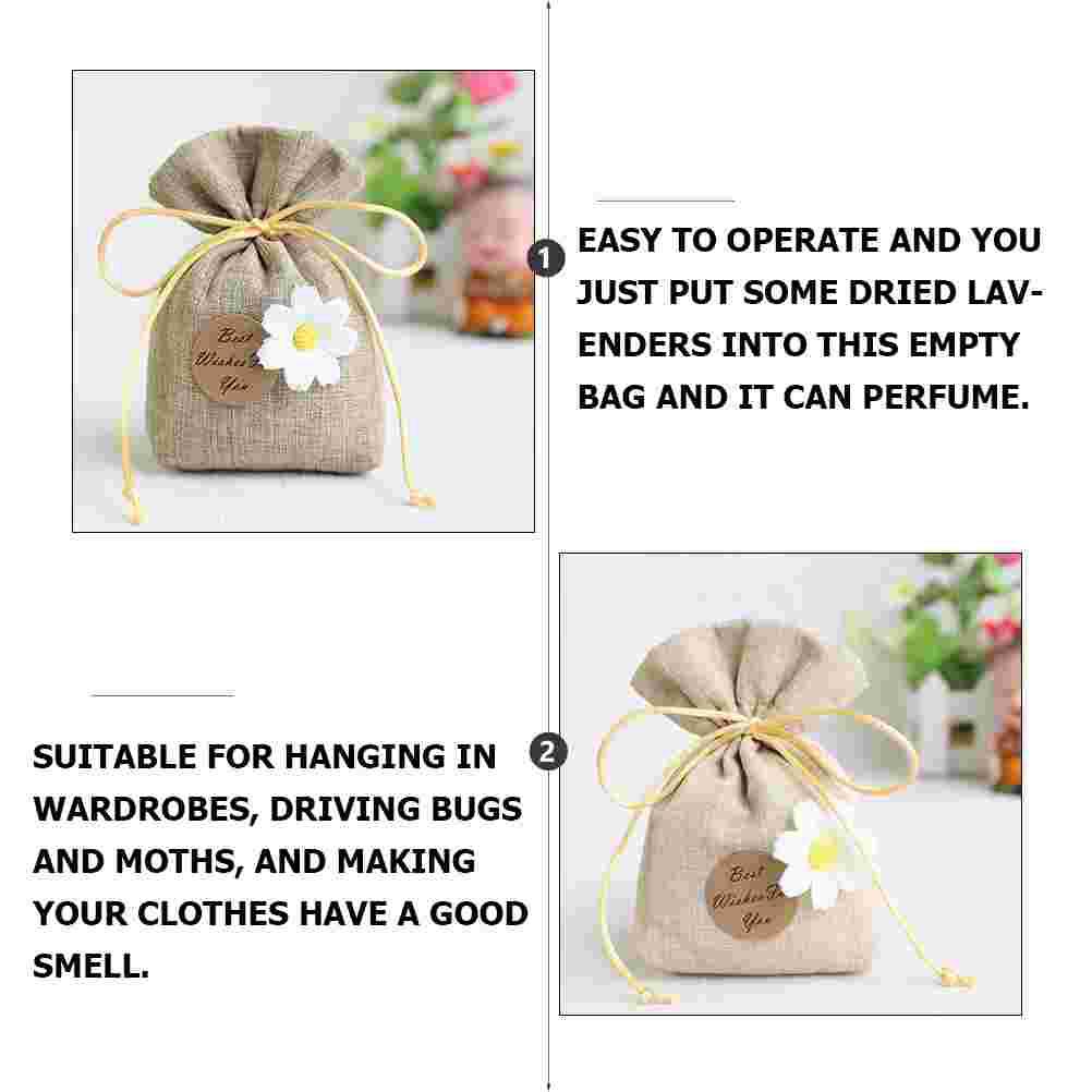 9 Pcs Pendant Sachet Bag Portable Empty Sachets Cotton Linen Hanging Drawstring