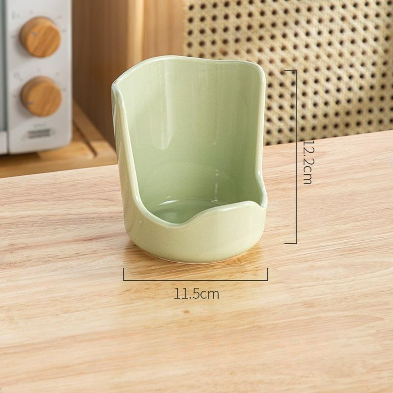 Household Ceramic Kitchen Pot Lid Rack Countertop Soup Rice Spoon Rack Shelf Storage Countertop Spoon Rice Spoon Rack