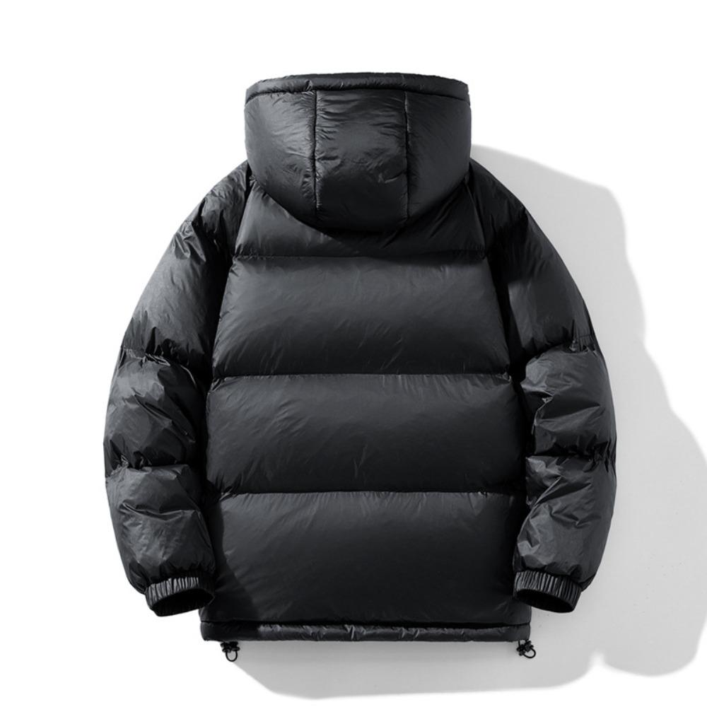 Winter New Men's Korean Version Black Gold Solid Color, White Goose Down Jacket Trendy Couple Coat