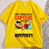 Gaming Ramen TShirt Men Women Casual Japanese Style Anime Gamer Eating Noodles Tshirt Funny Nerd Kawaii Ramen Gamer Tee Shirt