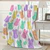 A Colorful Easter Bunny Printed Fleece Blanket That Is Soft, Comfortable, And Warm. It'S The Perfect Holiday Or Birthday Gift