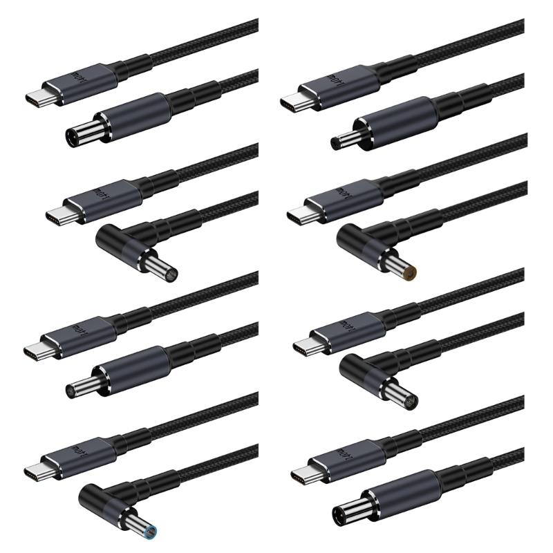 140W PD USB Type C Male to DC5.5x2.5mm/5.5x2.1mm/4.5x3.0mm/6.0x3.7mm/7.4x5.0mm Power Charging Cable for Laptop Notebook
