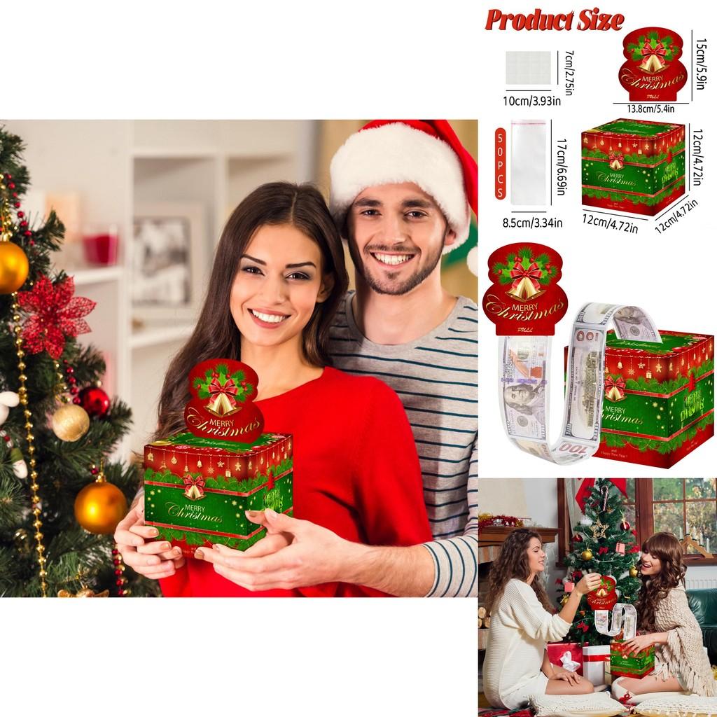 Christmas Themed Bell Pattern Paper Surprise Box For Holiday Parties And Celebrations